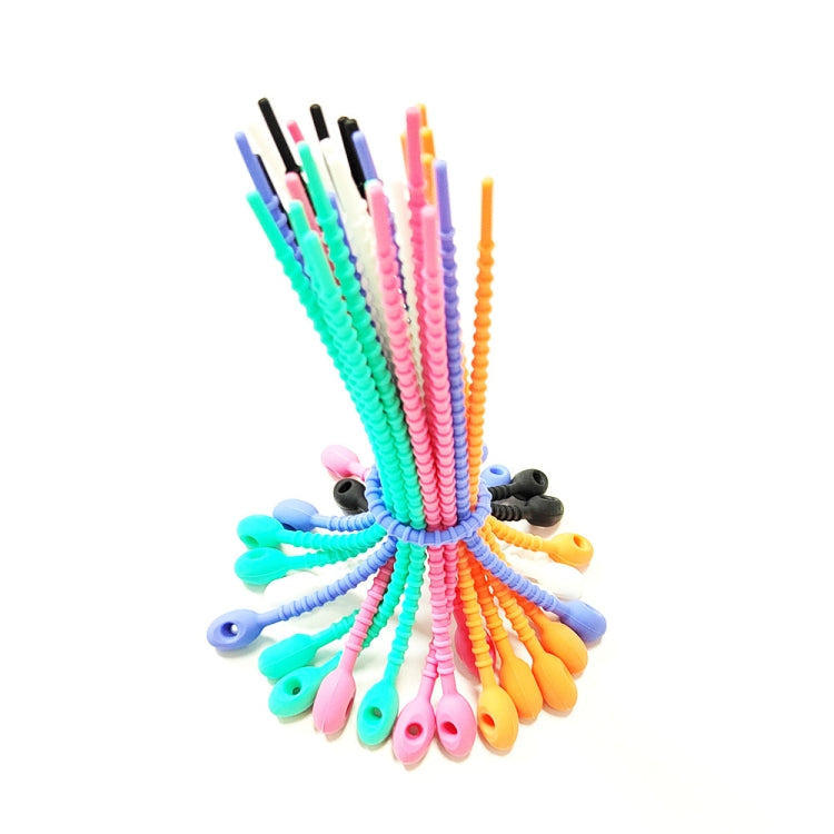 100pcs /Pacote Amarras de Silicone Multiuso para Fechar Sacos de Alimentos, Organizador de Enrolador de Cabos de Dados, 15cm Preto, 15cm Branco
