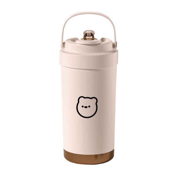 Caneca Isolada Portátil em Aço Inoxidável 316 Copo Duplo para Café com Palhinha, 500ml