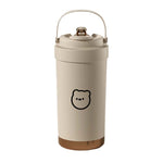 Caneca Isolada Portátil em Aço Inoxidável 316 Copo Duplo para Café com Palhinha, 500ml