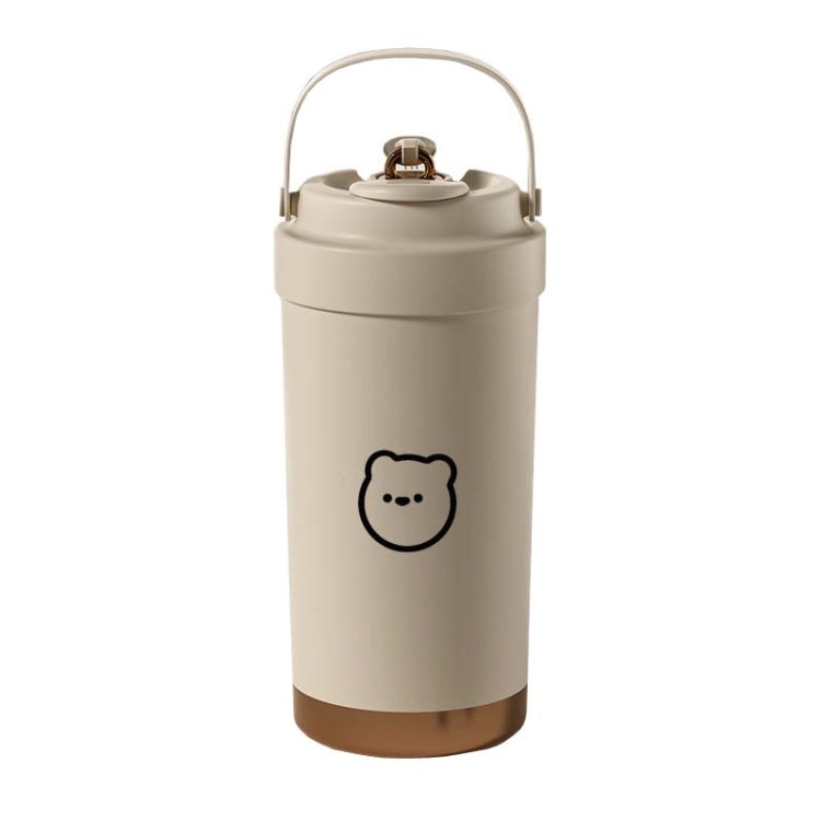 Caneca Isolada Portátil em Aço Inoxidável 316 Copo Duplo para Café com Palhinha, 500ml