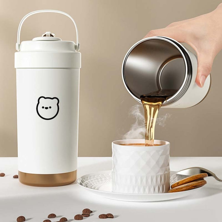 Caneca Isolada Portátil em Aço Inoxidável 316 Copo Duplo para Café com Palhinha, 500ml