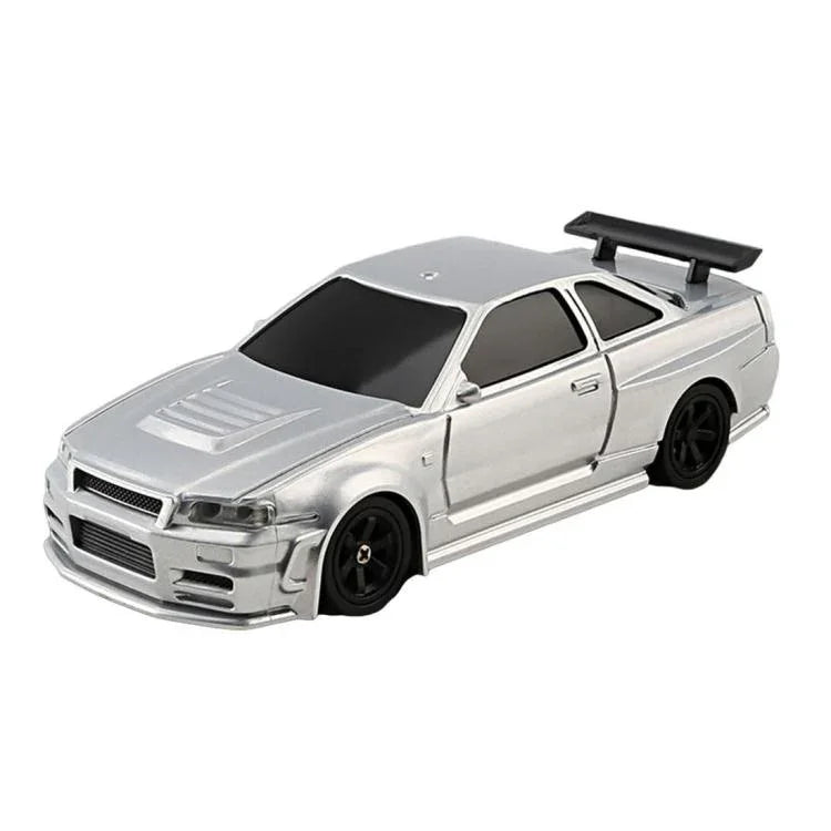 Carro de controlo remoto mini 4WD de deriva em escala 1:43, 4301 Mustang Preto, 4302 M3 Azul, 4303 911 Laranja, 4304 GTR Prateado, 4301G Mustang Preto com Giroscópio, 4302G M3 Azul com Giroscópio, 4303G 911 Laranja com Giroscópio