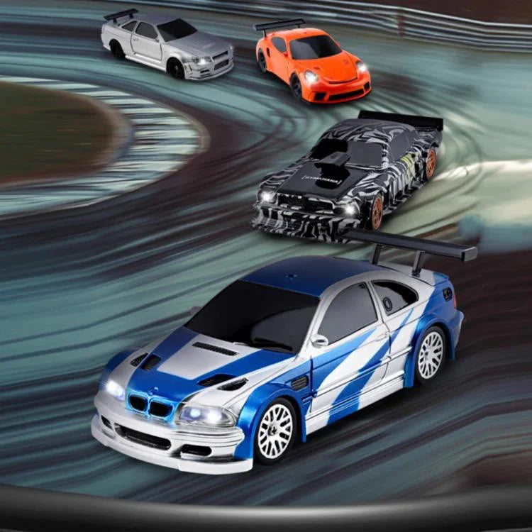 Carro de controlo remoto mini 4WD de deriva em escala 1:43, 4301 Mustang Preto, 4302 M3 Azul, 4303 911 Laranja, 4304 GTR Prateado, 4301G Mustang Preto com Giroscópio, 4302G M3 Azul com Giroscópio, 4303G 911 Laranja com Giroscópio