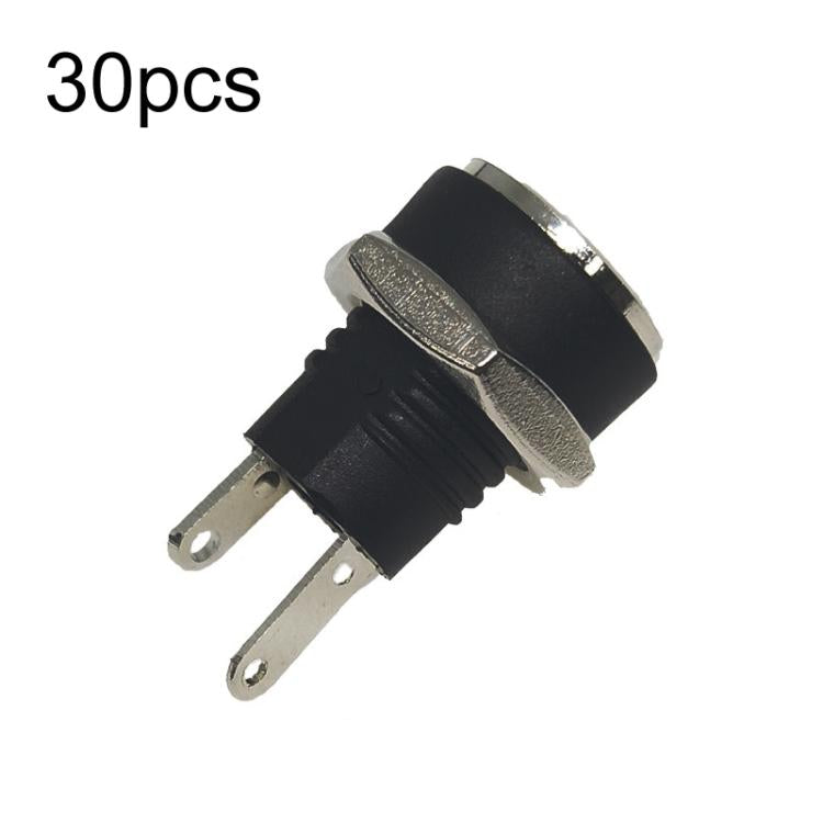 30 Unidades de Tomada de Energia DC Fêmea para Equipamento Eletrónico com Porca, DC5.5x2.1MM, DC5.5x2.1MM Totalmente em Cobre, DC5.5x2.5MM, DC3.5x1.3MM