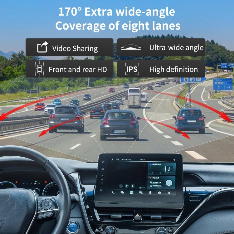 Gravador de Condução 4K+1080P com Gravação Dupla Frontal e Traseira, Imagens de Reversão WIFI