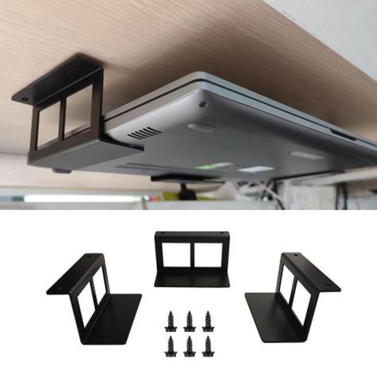 Suporte de Armazenamento Invisível em Metal para Portátil, Tablet e Mini PC Sob a Secretária, 4,8cm, 6,8cm