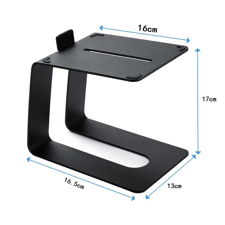 Suporte de Metal para Coluna de Secretária com Amortecimento de Vibração e Inclinação para Monitor de Estúdio, ESL-004 Preto