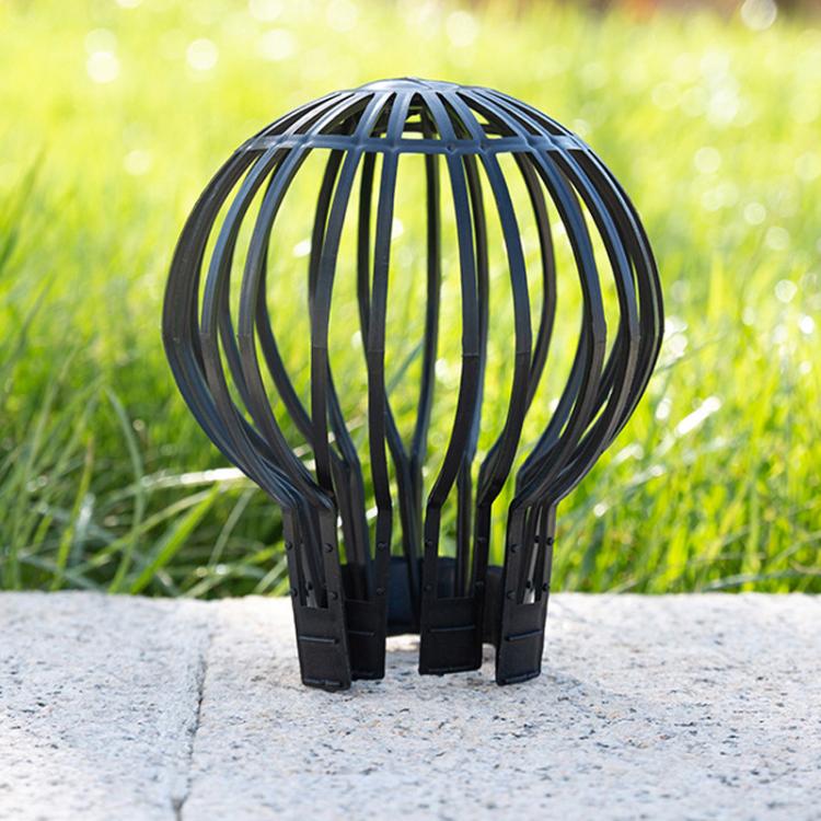 Cobertura de Filtro para Sistema de Drenagem de Jardim Funil de Proteção para Tubo de Vazamento em Beiral, Esférico, Vertical