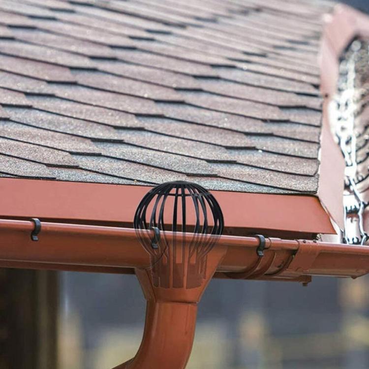 Cobertura de Filtro para Sistema de Drenagem de Jardim Funil de Proteção para Tubo de Vazamento em Beiral, Esférico, Vertical
