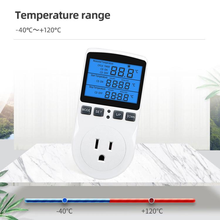 Termóstato Digital Inteligente com Retroiluminação, Controlo de Temperatura com Contagem Decrescente, Interruptor de Tomada, Temporizador, Controlador de Temperatura, Retroiluminação Plugue US, Retroiluminação Plugue UK, Retroiluminação Plugue AU