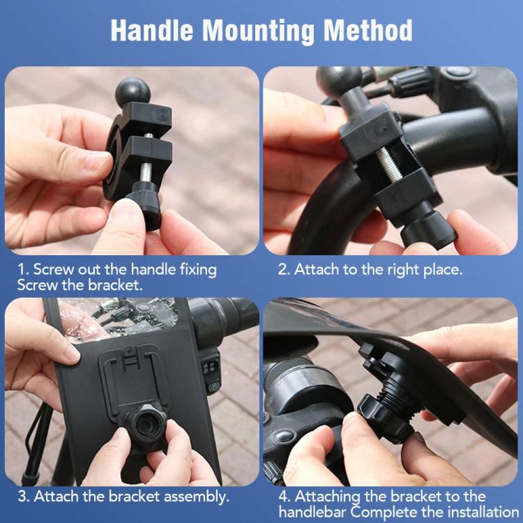 Suporte para Telemóvel Impermeável para Bicicleta com Rotação de 360 Graus, Suporte para Telemóvel para Motociclo, Modelo para Guiador, Modelo para Espelho Retrovisor