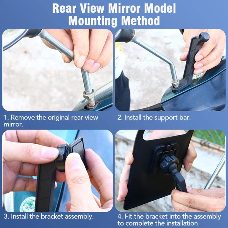 Suporte para Telemóvel Impermeável para Bicicleta com Rotação de 360 Graus, Suporte para Telemóvel para Motociclo, Modelo para Guiador, Modelo para Espelho Retrovisor