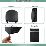 Capa Protetora Impermeável e à Prova de Poeira para Ventilador Industrial Exterior, 61 x 19 x 61cm, 78 x 22 x 78cm, 120 x 55 x 120cm