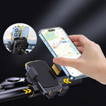 Suporte para Telemóvel para Bicicleta e Motociclo com Correia de Silicone Oculta, Guiador, Espelho Retrovisor