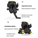 Suporte para Telemóvel para Bicicleta e Motociclo com Correia de Silicone Oculta, Guiador, Espelho Retrovisor