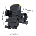 Suporte para Telemóvel para Bicicleta e Motociclo com Correia de Silicone Oculta, Guiador, Espelho Retrovisor