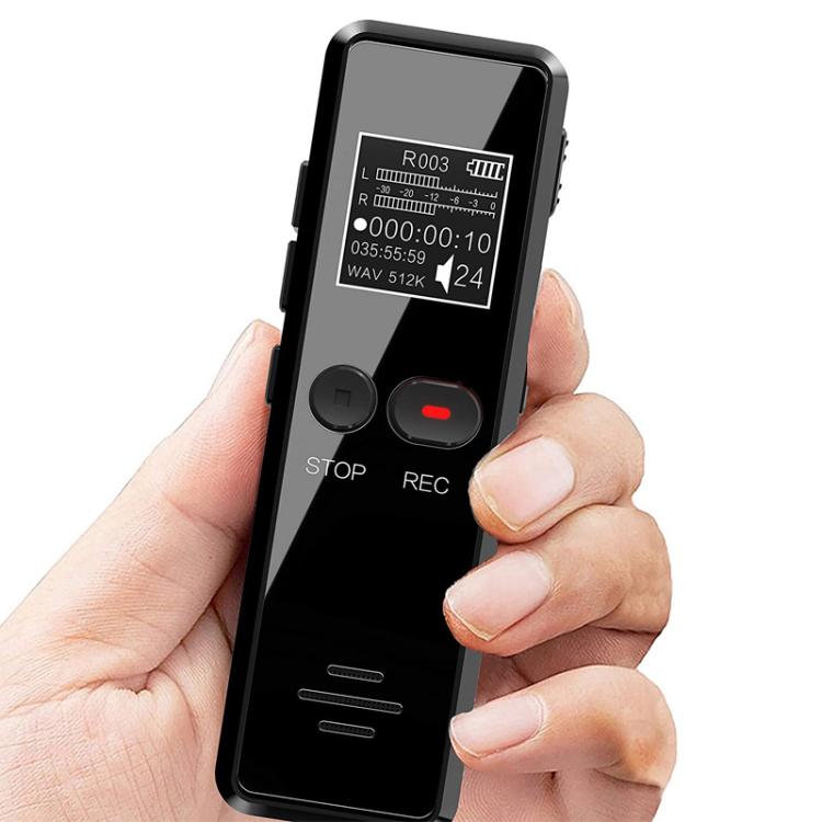 Mini Gravador de Entrevistas com Ecrã LCD de 0,9 polegadas, MP3 com Carregamento USB, 8GB, 16GB, 32GB, 64GB
