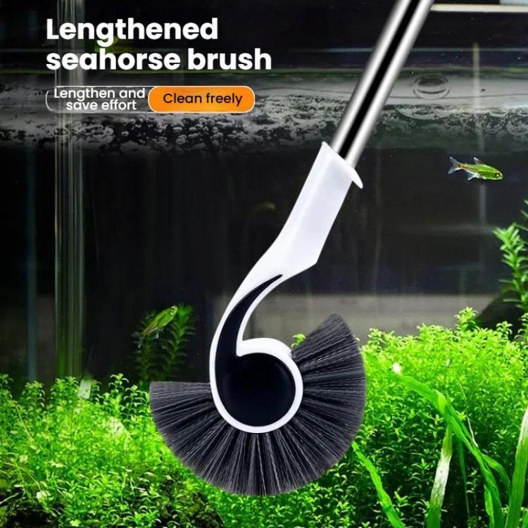 Escova para aquário com cabo longo para limpeza e remoção de algas, escova para parede interior de aquário, 95cm, 125cm, 157cm
