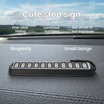 Car Temporary Parking License Plate Luminous Hidden Parking Phone Number Plate