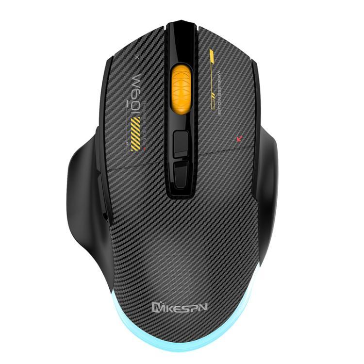 MKESPN W601 Rato Gaming Sem Fios Tri-Mode Silencioso com Macros, Fibra de Carbono, 12800DPI, Bluetooth