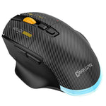 MKESPN W601 Rato Gaming Sem Fios Tri-Mode Silencioso com Macros, Fibra de Carbono, 12800DPI, Bluetooth