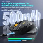 MKESPN W601 Rato Gaming Sem Fios Tri-Mode Silencioso com Macros, Fibra de Carbono, 12800DPI, Bluetooth