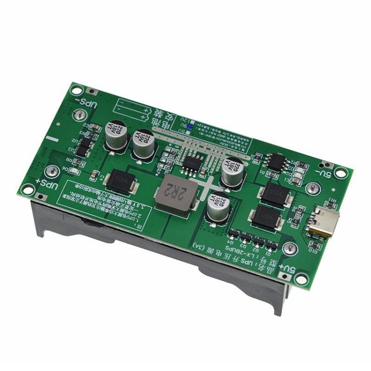 Módulo de carregamento boost de bateria de lítio UPS18650 de alta potência 15W 3A, 5V, 9V, 12V