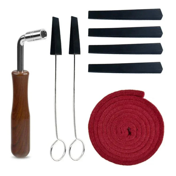 Conjunto de Ferramentas para Afinação de Piano Fita de Paragem de Afinação Chave Acessórios para Instrumentos Musicais, Preto 8pcs / Conjunto, Azul 8pcs / Conjunto, Preto 6pcs / Conjunto, Azul 6pcs / Conjunto
