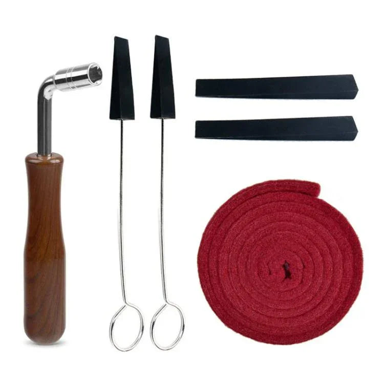 Conjunto de Ferramentas para Afinação de Piano Fita de Paragem de Afinação Chave Acessórios para Instrumentos Musicais, Preto 8pcs / Conjunto, Azul 8pcs / Conjunto, Preto 6pcs / Conjunto, Azul 6pcs / Conjunto