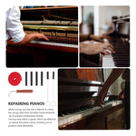 Conjunto de Ferramentas para Afinação de Piano Fita de Paragem de Afinação Chave Acessórios para Instrumentos Musicais, Preto 8pcs / Conjunto, Azul 8pcs / Conjunto, Preto 6pcs / Conjunto, Azul 6pcs / Conjunto