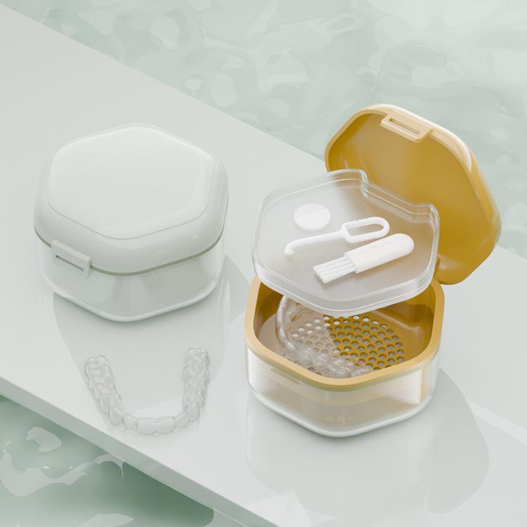 Caixa para Aparelhos Ortodônticos Invisíveis, Organizador de Retentores, Estojo Portátil para Armazenamento de Dentaduras e Aparelhos