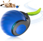 Brinquedos Interativos para Gato Bola Auto Rolante Inteligente USB Recarregável Bola para Gato Ajuste de Duas Velocidades, TUTU Laranja, TUTU Azul