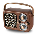 Rádio Retro Multifuncional Coluna Bluetooth Áudio Portátil Decoração, Padrão de Ondas, Risca Horizontal, Superfície Têxtil, Grelha Vertical
