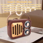 Rádio Retro Multifuncional Coluna Bluetooth Áudio Portátil Decoração, Padrão de Ondas, Risca Horizontal, Superfície Têxtil, Grelha Vertical