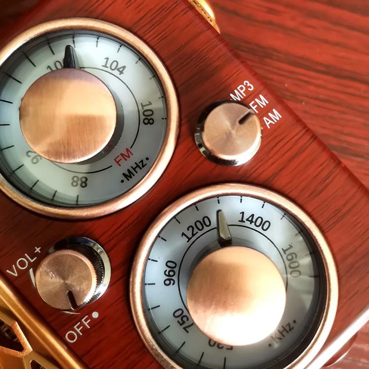 Rádio Retro Multifuncional Coluna Bluetooth Áudio Portátil Decoração, Padrão de Ondas, Risca Horizontal, Superfície Têxtil, Grelha Vertical