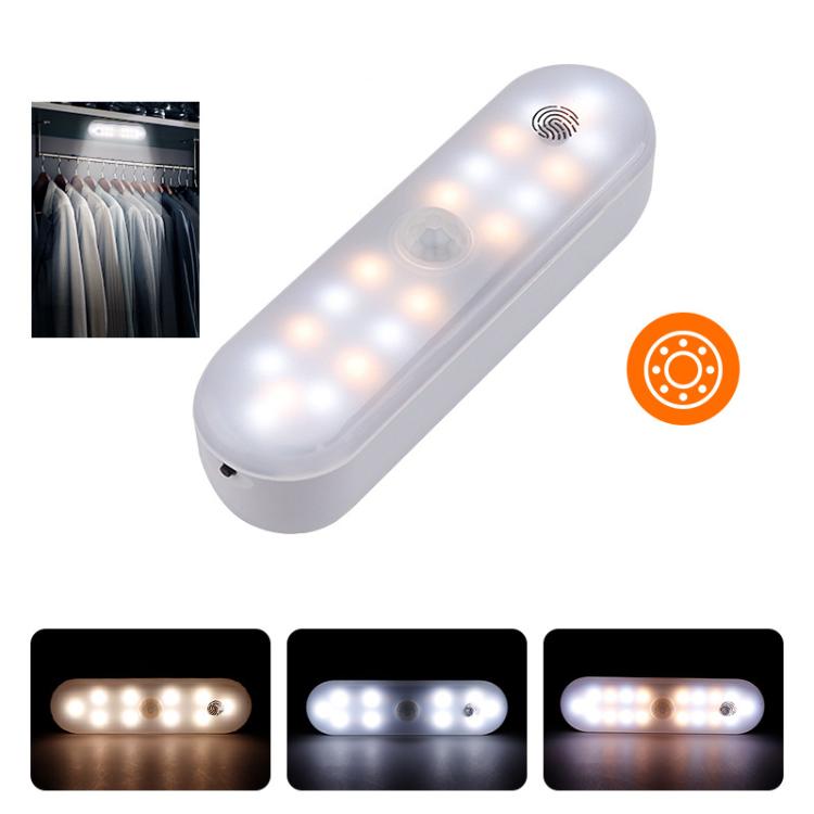 Luz de Armário LED Magnética com Sensor de Movimento, Recárregavel, 20 LEDs, 3 Temperaturas de Cor, A68-3A-11cm