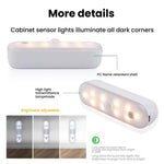 Luz de Armário LED Magnética com Sensor de Movimento, Recárregavel, 20 LEDs, 3 Temperaturas de Cor, A68-3A-11cm
