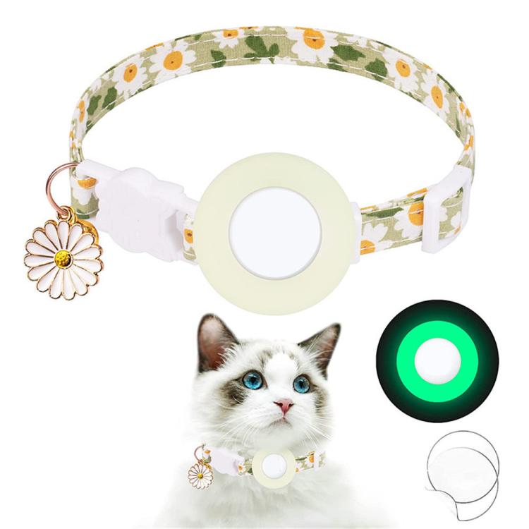 Para AirTag 2ª Geração / AirTag 1ª Geração Capa de Silicone para Rastreadores Pequena Margarida Coleira para Animais com Sino e Filme Frontal e Traseiro