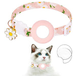 Para AirTag 2ª Geração / AirTag 1ª Geração Capa de Silicone para Rastreadores Pequena Margarida Coleira para Animais com Sino e Filme Frontal e Traseiro