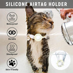 Para AirTag 2ª Geração / AirTag 1ª Geração Capa de Silicone para Rastreadores Pequena Margarida Coleira para Animais com Sino e Filme Frontal e Traseiro