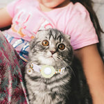 Para AirTag 2ª Geração / AirTag 1ª Geração Capa de Silicone para Rastreadores Pequena Margarida Coleira para Animais com Sino e Filme Frontal e Traseiro