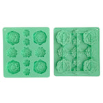 Molde de Silicone para Bolachas de Chocolate com 11 Cavidades em Forma de Suculenta, Molde para Fondant e Bolo, Forma de Suculenta