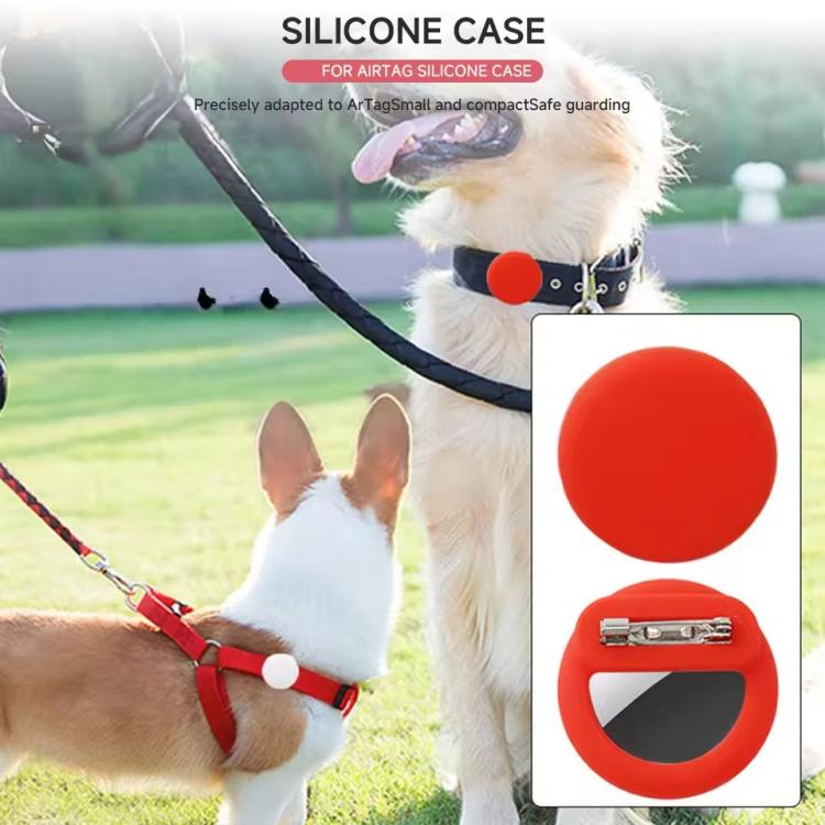 Para AirTag 2ª Geração / AirTag 1ª Geração Capa Redonda de Silicone para Rastreadores com Alfinetes de Segurança Ocultos em Roupas e Sapatos
