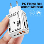 Carregador Multiporta para Telemóvel com 2 USB + 2 PD Type-C 2A