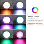 Lâmpada de Teto Redonda RGB+Luz Branca Embutida com Dimmer e Controlo Remoto, Controlo Remoto IR 10W 220V, Controlo Remoto IR 10W 85-265V, Controlo Remoto IR 15W 220V, Controlo Remoto IR 15W 85-265V