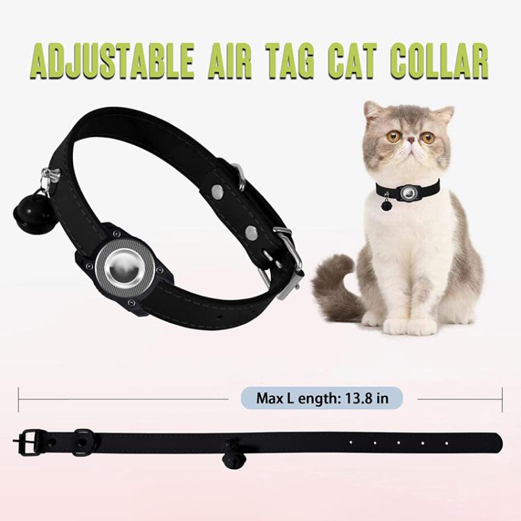 Para AirTag 2ª Geração / AirTag 1ª Geração Capa Protetora Impermeável para Rastreadores Coleira de Couro para Animais Localizador de Gatos Anti-Perda