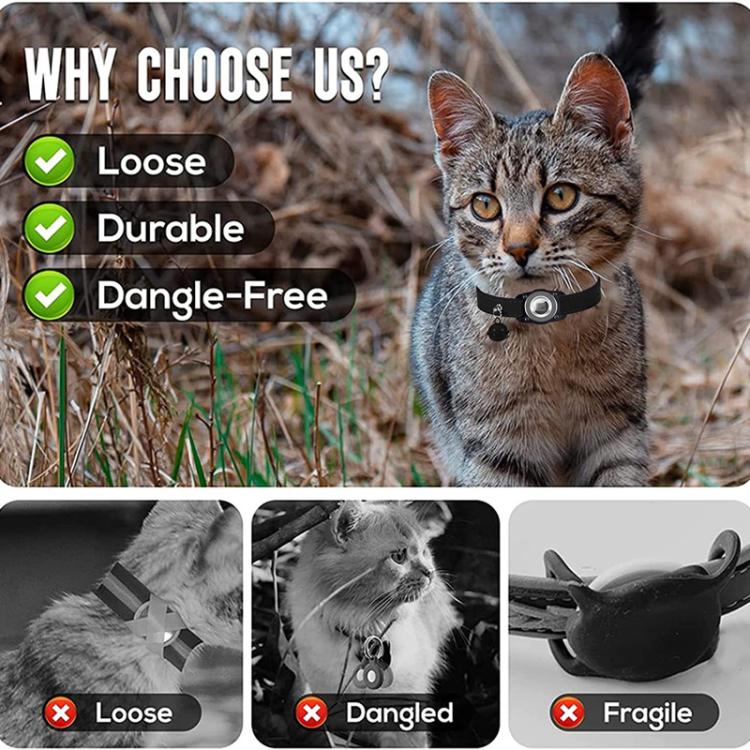 Para AirTag 2ª Geração / AirTag 1ª Geração Capa Protetora Impermeável para Rastreadores Coleira de Couro para Animais Localizador de Gatos Anti-Perda