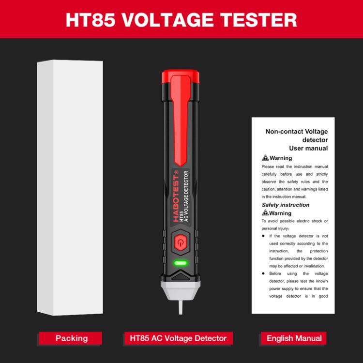 Testador de eletricidade sem contacto HABOTEST HT85, detector de tensão AC, HT85