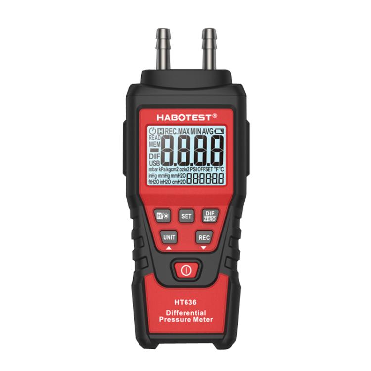 Manómetro digital de alta precisão para pressão diferencial HABOTEST HT636, microtestador de pressão, HT636