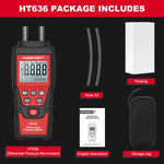 Manómetro digital de alta precisão para pressão diferencial HABOTEST HT636, microtestador de pressão, HT636